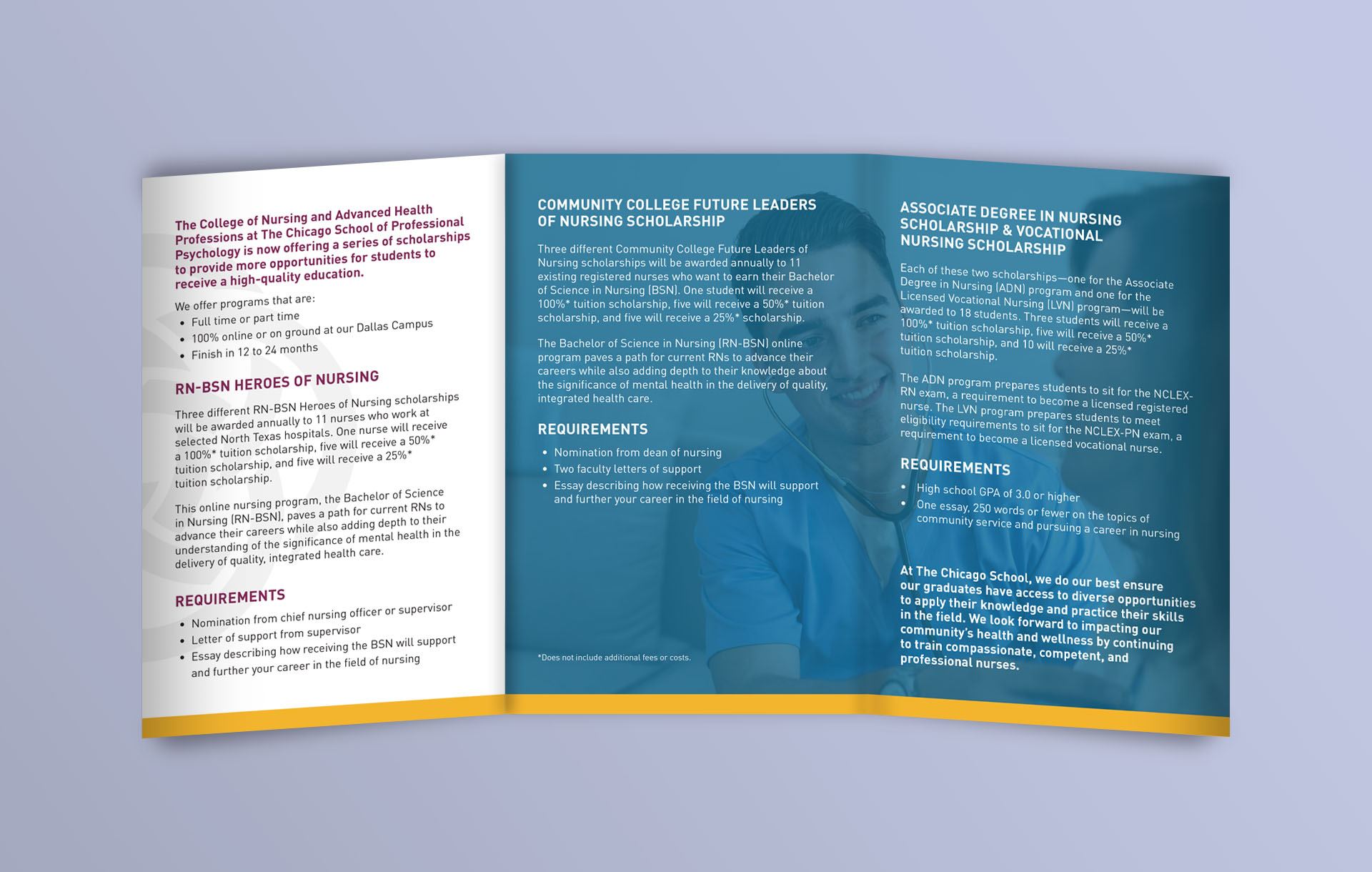 Inside of the CONAHP Scholarship Brochure