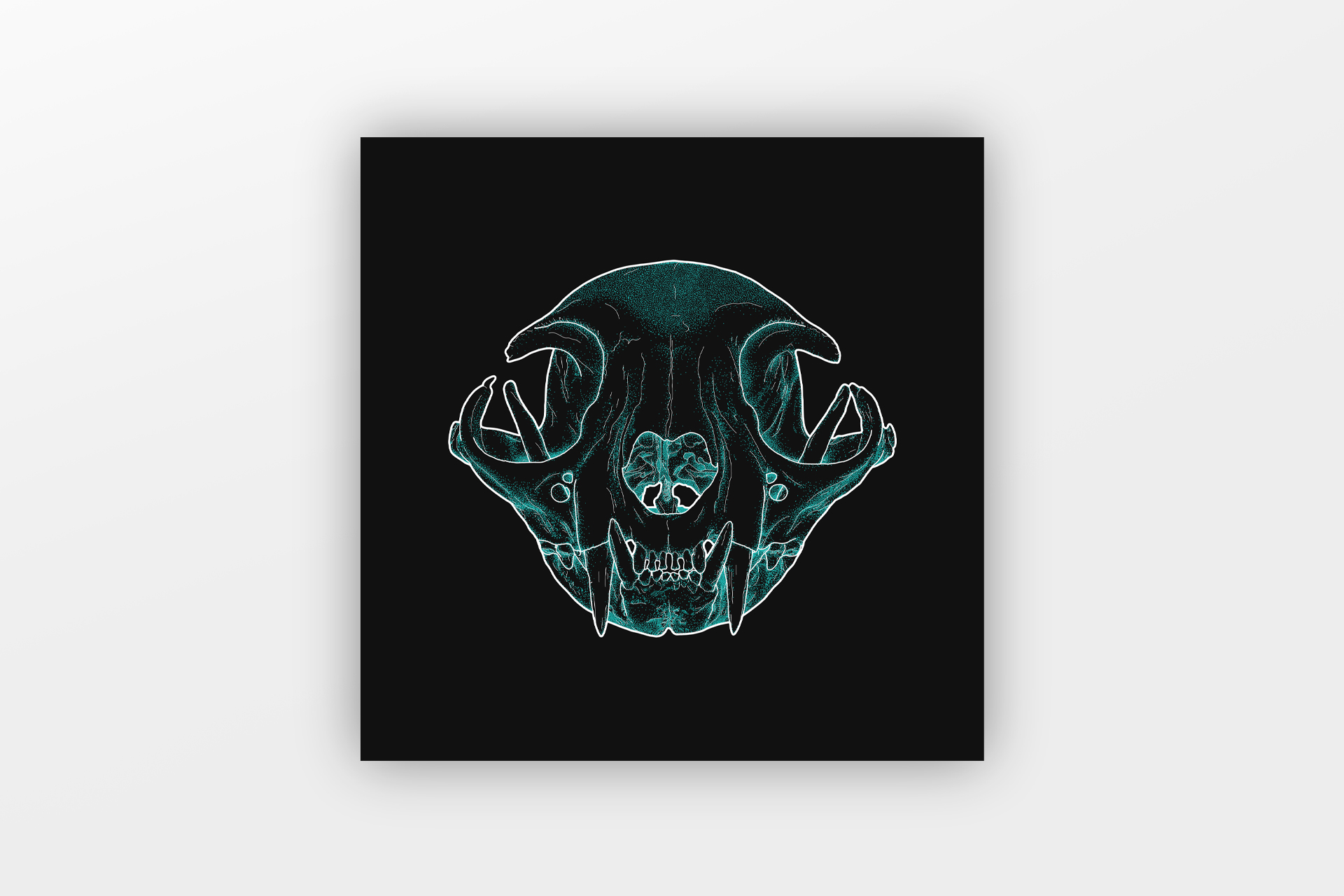 Blue Skull Pointalism Drawing