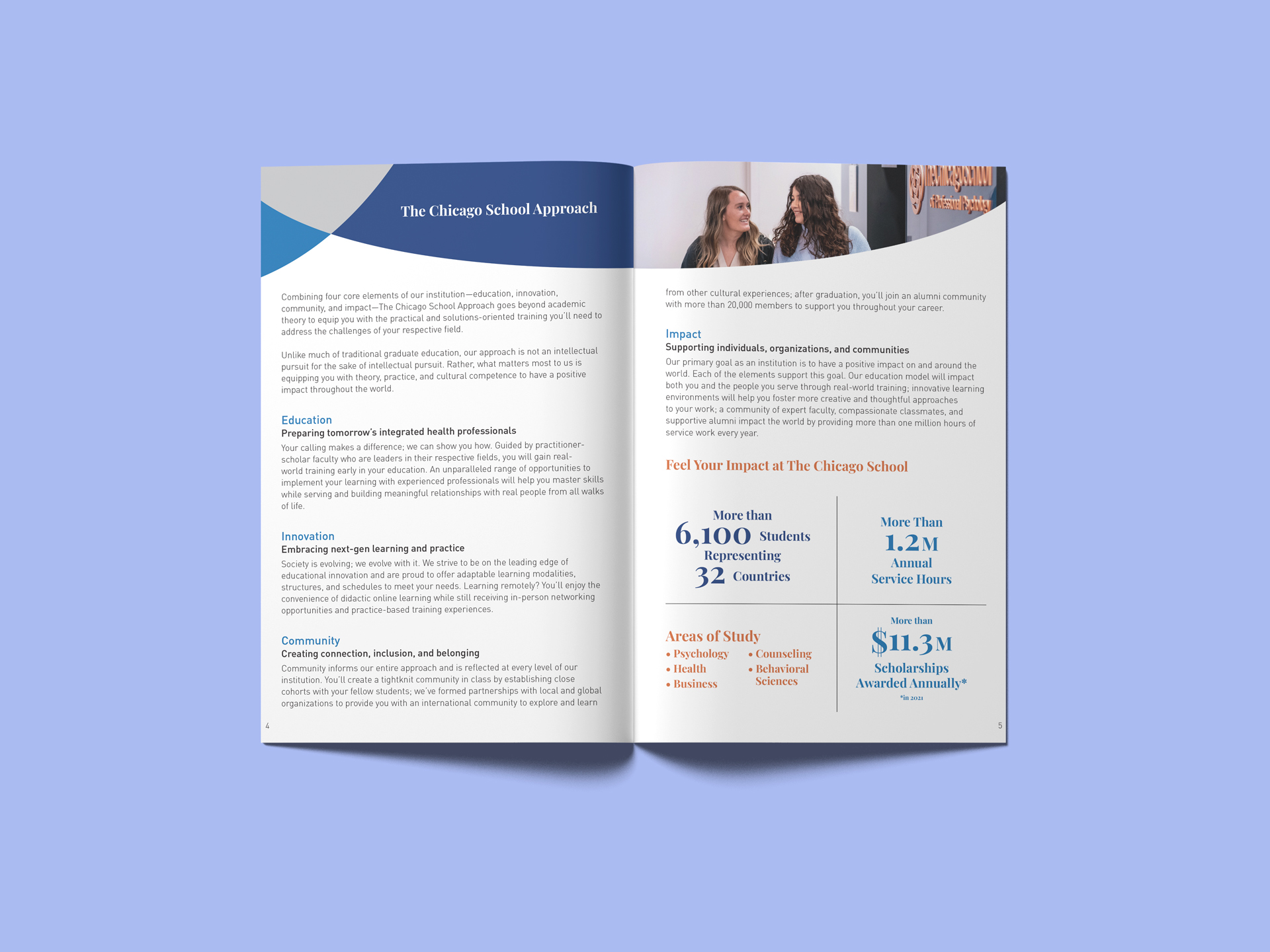 The Chicago School Rebranded Brand Book Sample Spread 2 Mockup