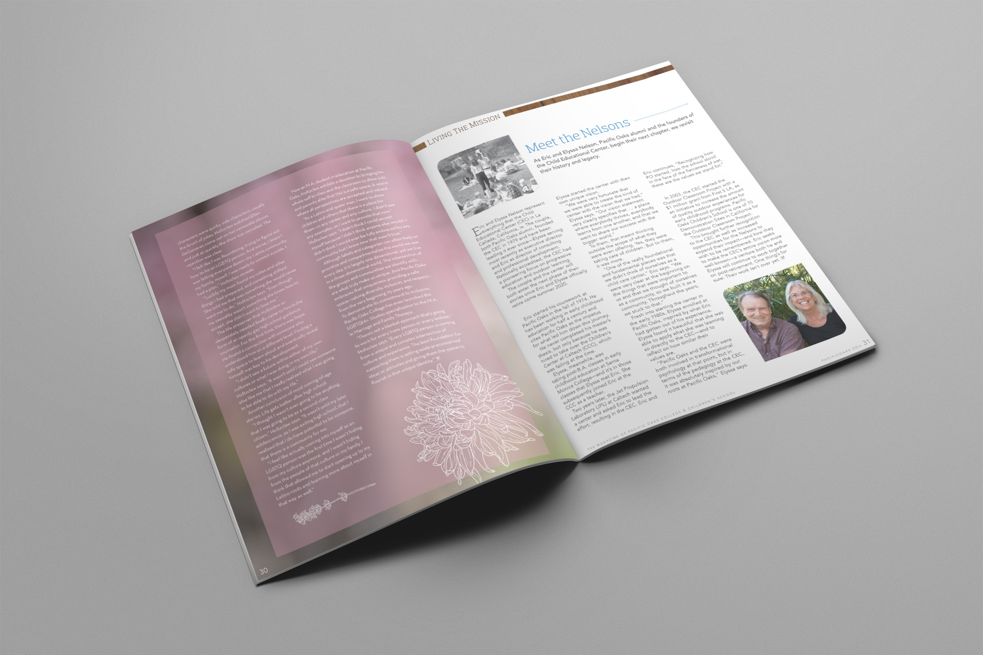 Pacific Oaks College's Voices Magazine A Life in 3D Second Spread