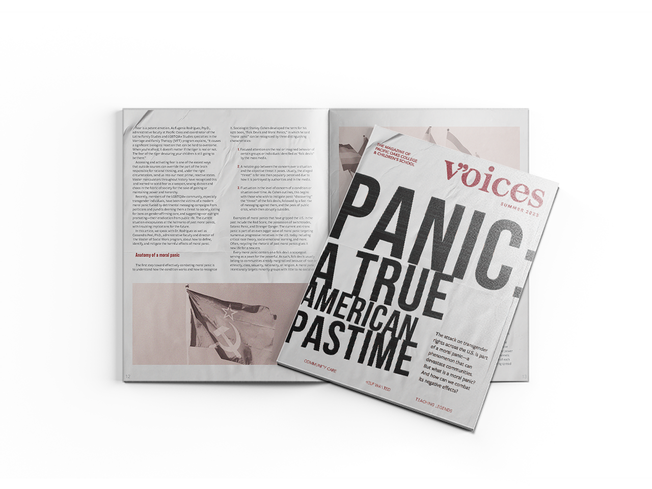 Mockup of Voices Magazine Summer 2023